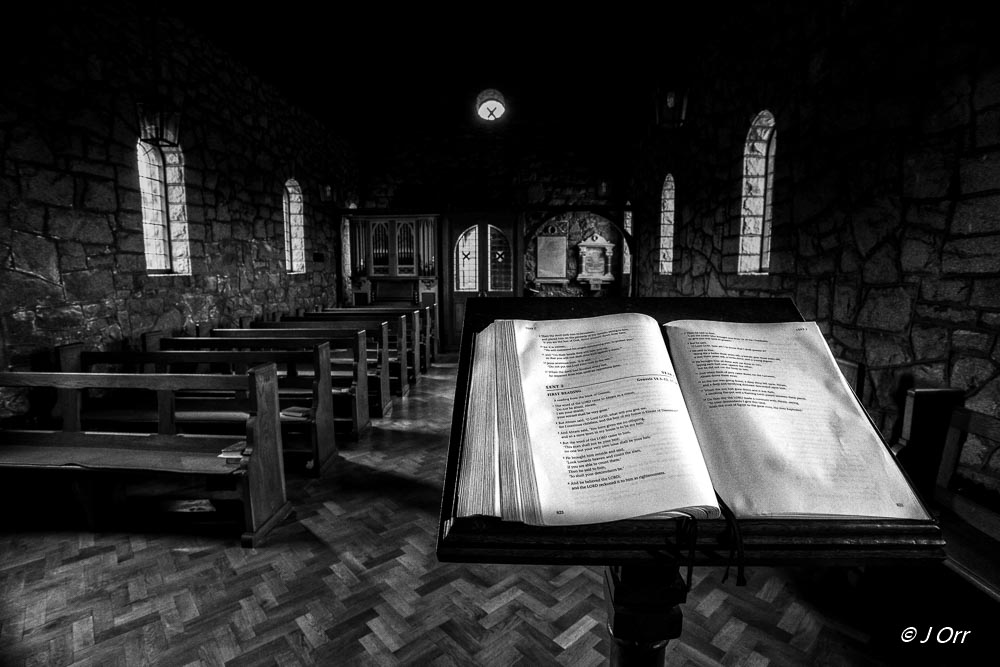 Open Bible in Saul Church, Downpatrick, County Down